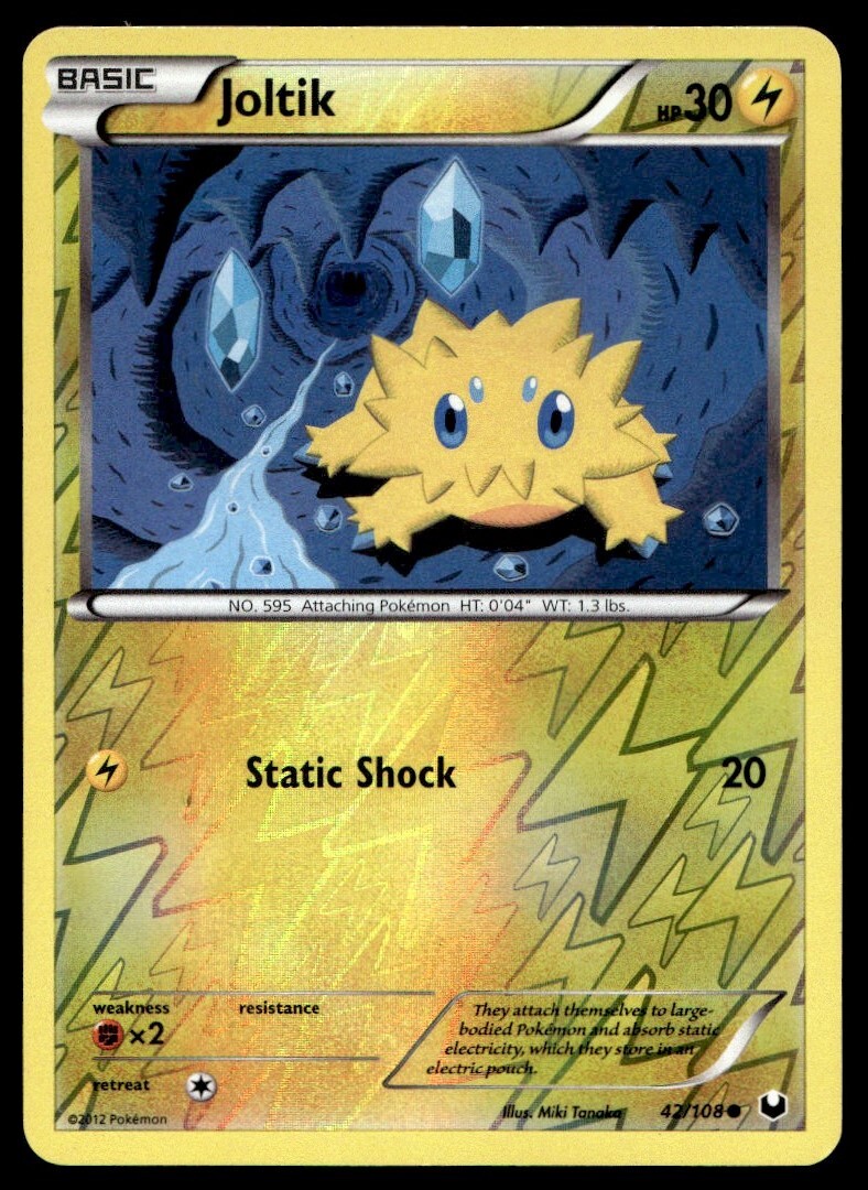 2012 Black & White - Dark Explorers Joltik Reverse Holo A Basic/Common #42