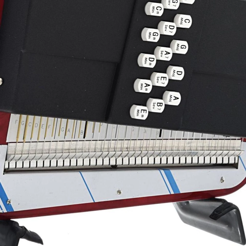 Oscar Schmidt OS21CQTR Classic 21-Chord Autoharp, Quilted Transparent Red - Image 4 of 4