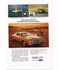 1973 Ford Ltd Brougham 2-door Automobile Car Glider Airplane Vintage Print Ad