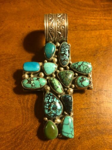 Navajo Gilbert Secatero Sterling & Turquoise Cross