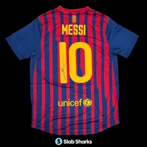 LIONEL MESSI OFFICIAL BACK SIGNED BARCELONA 2011 HOME SHIRT ICONS.COM COA