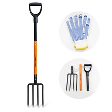 Pitch Fork for Garden, 4-Tines Garden Fork, 45-Inch Spading Fork, Heavy Duty ...