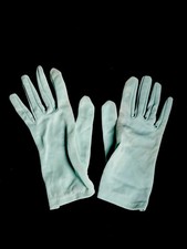 Vintage Women's Light Blue Summer Gloves dress up tea party fancy wedding