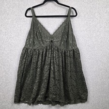 Torrid Gown Womens 4 Green Lace Babydoll Nigh...