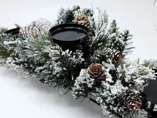 National Tree Company Christmas Centerpiece with 3 Candle Holders