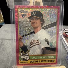 2025 Topps Heritage Jacob Wilson #15 Pink Sparkle Refractor Chrome RC Rookie