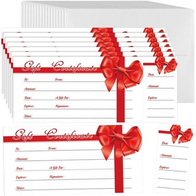 Sinmoe 50 Sets Gift Certificate for Business with 50 4.72 x 2.36 Inch, Red 