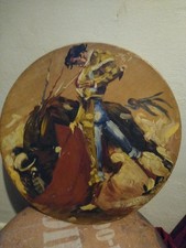 Wandteller Aus Holz In Ölfarbe Durchmesser 3...