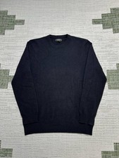 Club Room Sweater Mens Medium Black Cashmere Tight Knit Ribbed Warm Cozy Winter