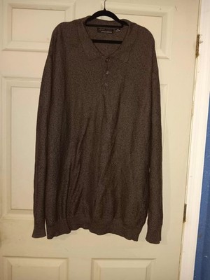 Greg Norman Mens Sz XXL Long Sleeve Golf Sweater  Heather Brown