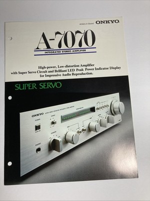 Onkyo A-7070 Vintage Servo Operation Stereo Amplifier Brochure | eBay
