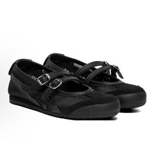 New 2026 Patou x Onitsuka Tiger Mexico 66 Mary Jane Shoes Black Lace Hollow