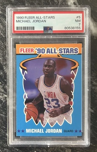 1990-91 Fleer All-Stars Michael Jordan #5 Basketball Card PSA 7