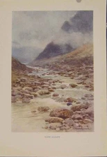 Original Old Antique Print Painting By Haslehust Tavy Cleave English Country