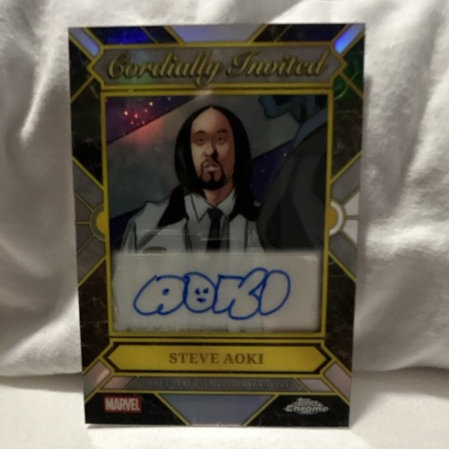 Steve Aoki [Orange] #CIA-SA Marvel 2026 Topps Chrome Cordially Invited Autograph card