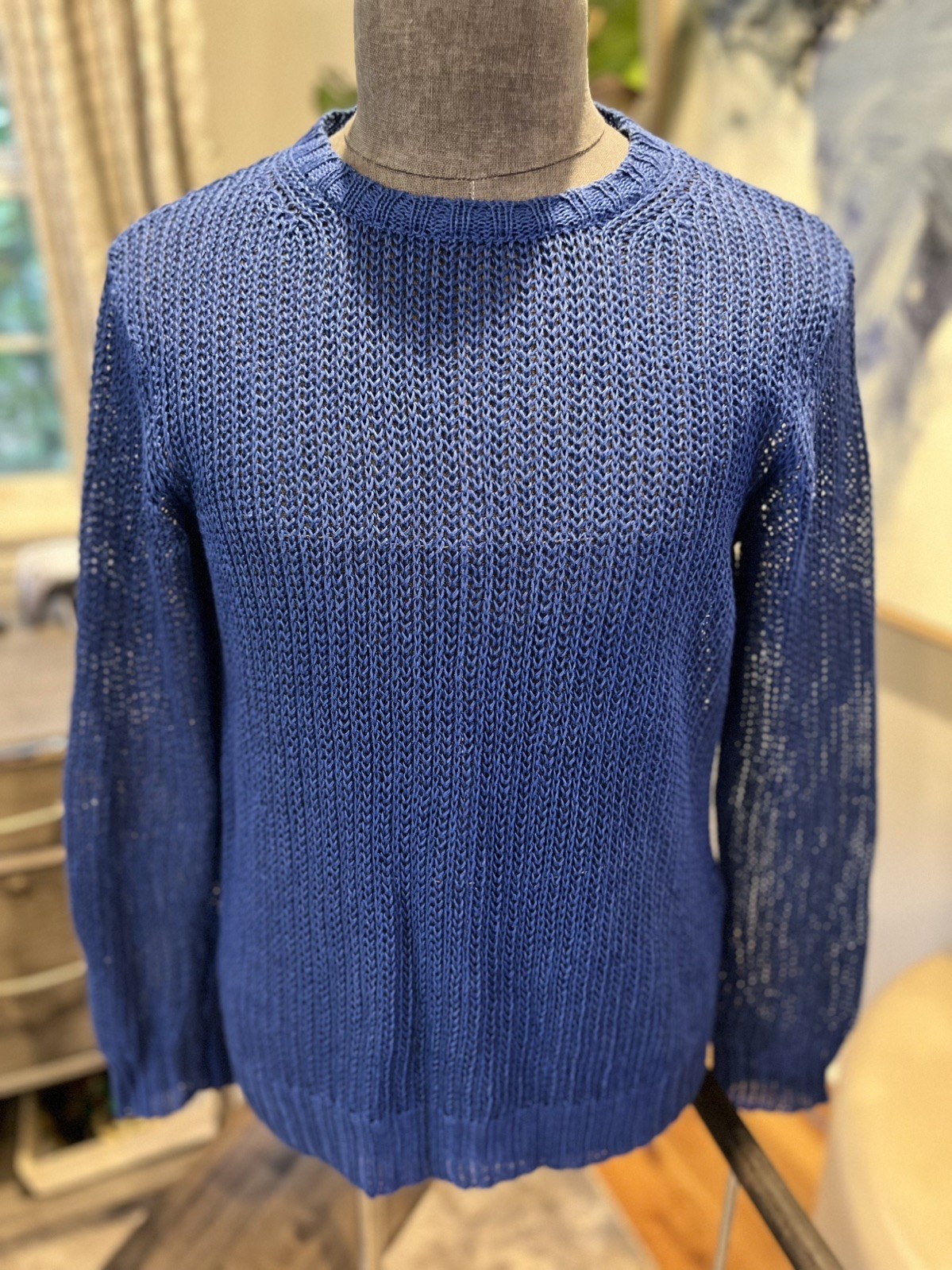 Ralph Lauren Purple Label Made in Italy 100% Linen Crewneck Sweater