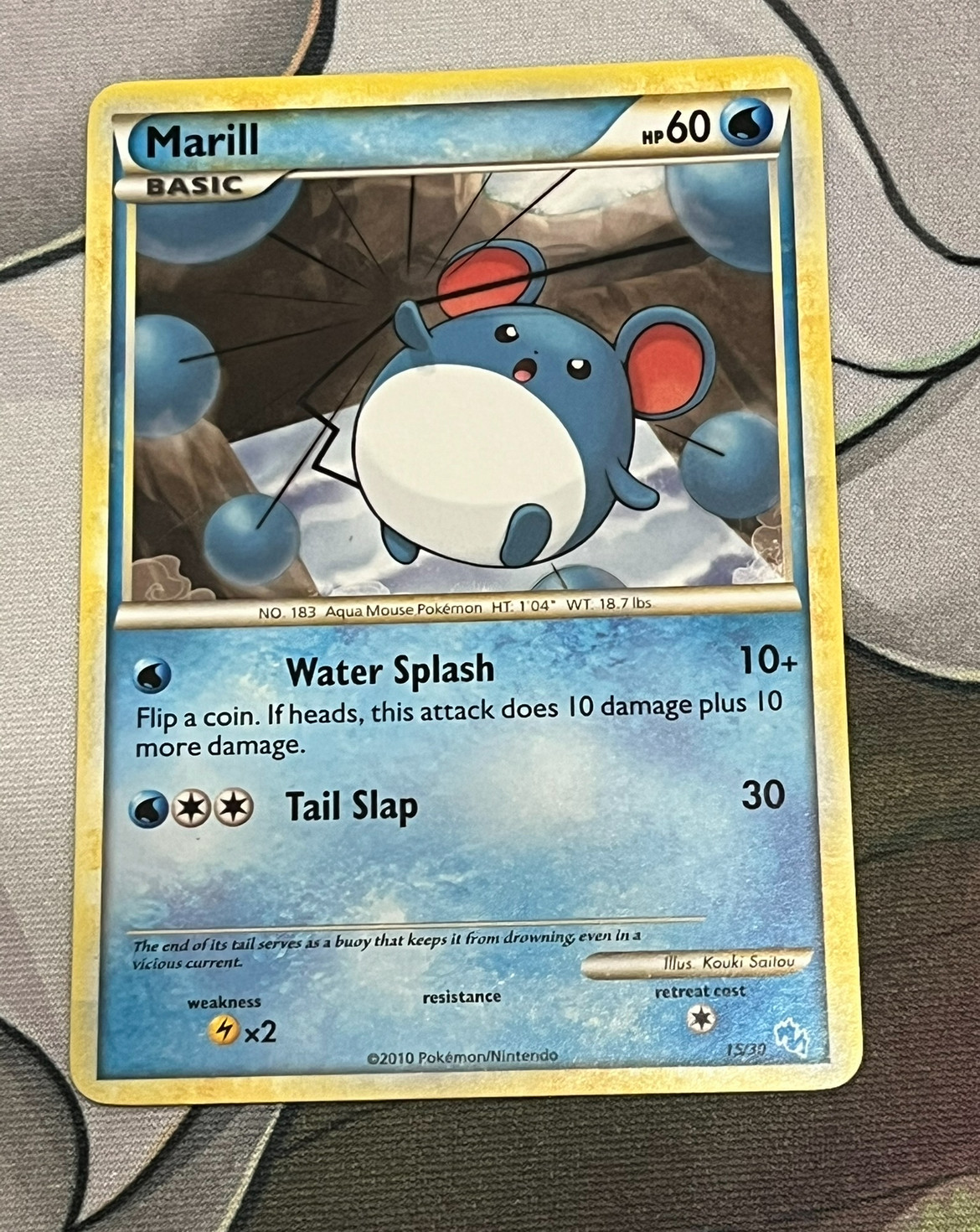 Marill 74/123 Heart Gold & Soul Silver Pokemon Card MP