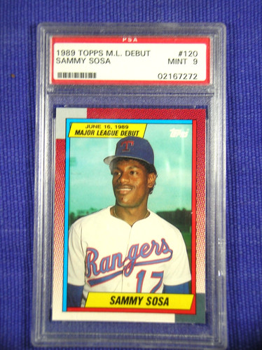 Sammy Sosa 1990 Topps '89 M.L. Debut #120 RC PSA 9 Mint Rookie