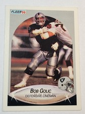 1990 Bob Golic Card #254 Fleer Los Angeles Raiders NFL Football Vintage EX Cond.