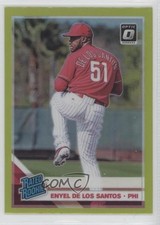 2019 Donruss Optic Rated Rookies Lime Green Prizm Enyel de los Santos #66 0st9