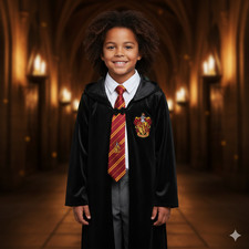 Harry Potter Gryffindor Kids Costume   Cape w/ Hood  Tie   Size L   Spirit Hall