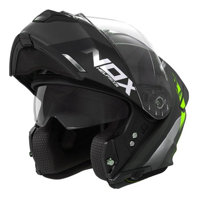 Nox N960 Cruzr Matte Black/Fluorescent Yellow Modular Helmet Size
