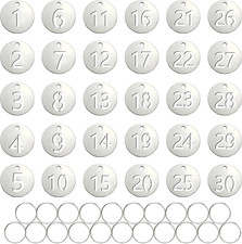Metal Number Tags, round Key Numbered Tags, Identification Hang Tags with Holes,