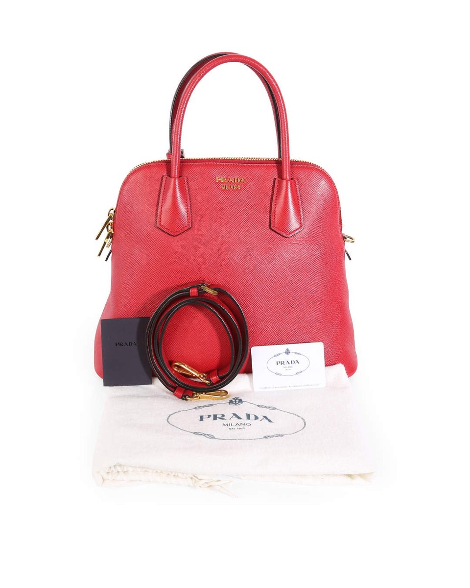 s-l1200.jpg Prada Red Dome Satchel with Silver-Tone Hardware display picture 1
