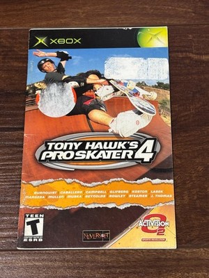 Tony Hawk's Pro Skater 4 Hawk Hawk Skateboarding XBOX Instruction Manual Only