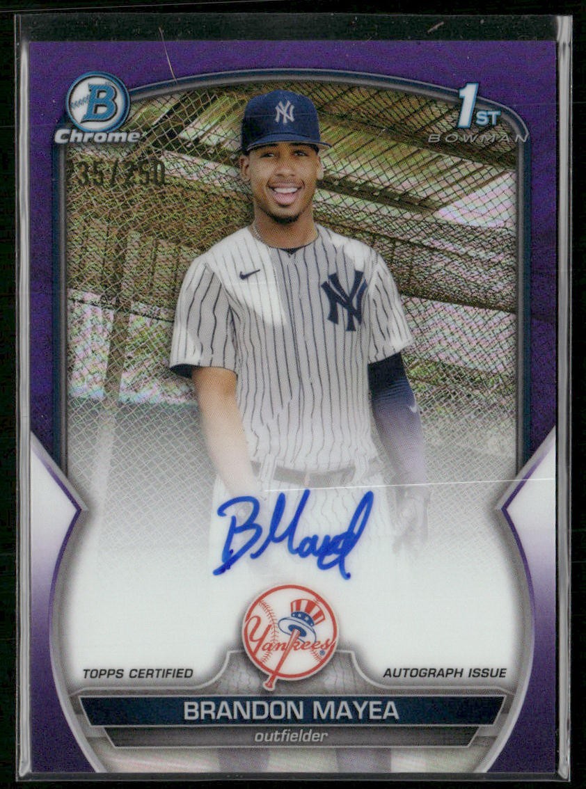 2023 Bowman Chrome #CPA-BMA Brandon Mayea Prospect Autographs Purple /250