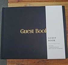 Linen Guest Book Black Wedding Graduation Party Sign In Funeral