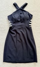 Speechless Halter Mini Dress W. Both Side Cutout Crystal Embellished Straps,Sz 1