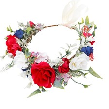 Wedding Floral Crown Women Flower Headband Hair Wreath Floral Headpiece Halo ...