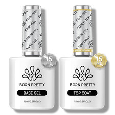 Gel Top Coat,15Ml Gloss Base and Top Coat Set, No Wipe Super Top Gel Not Chip or
