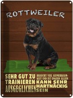 Blechschild 40X30 Cm Rottweiler Hund Ungern Allein Deko Geschenk Metall Schild