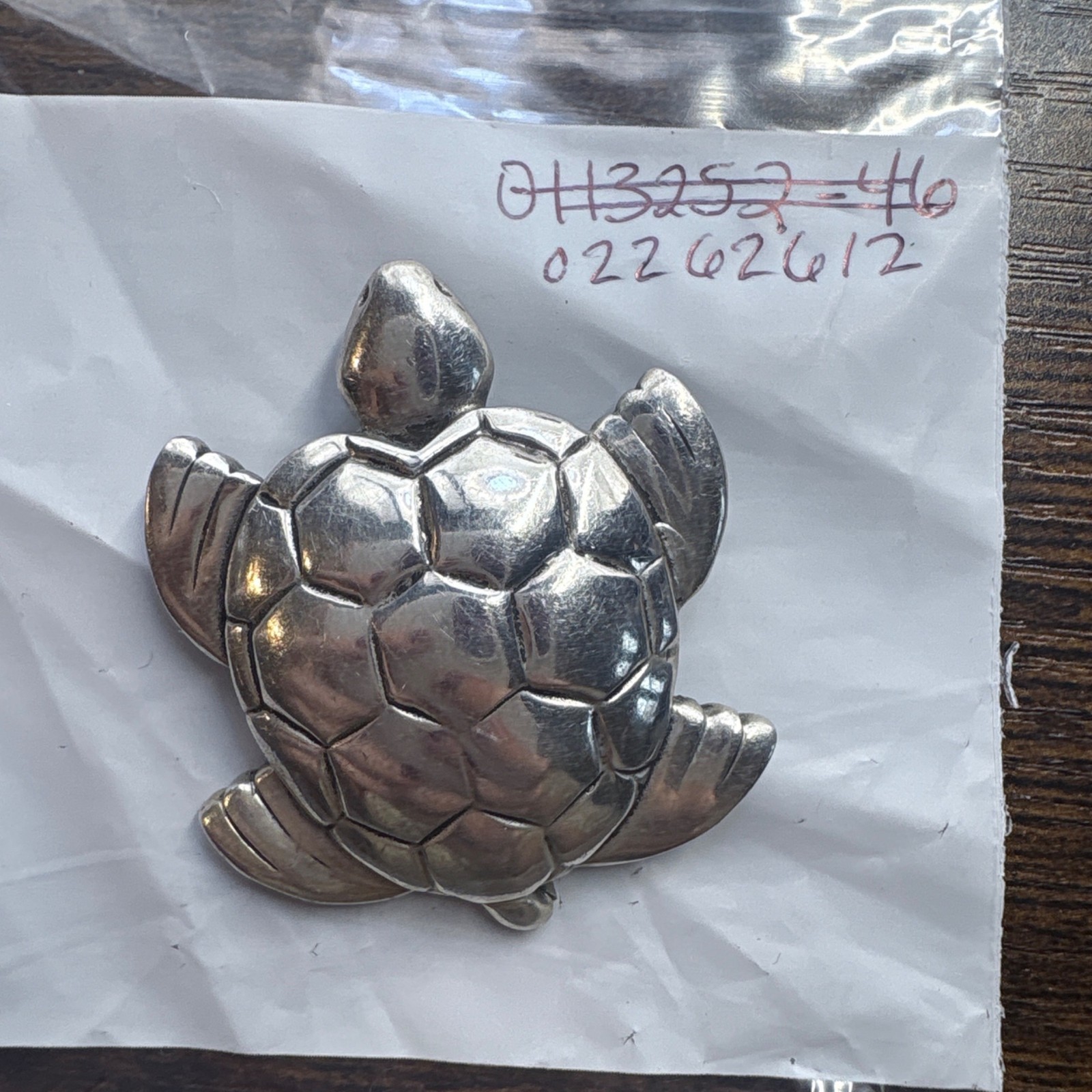 VTG Solid Sterling Silver 925 Turtle Design Brooc… - image 7