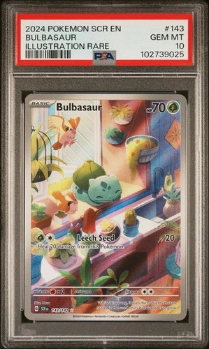 2024 POKEMON SCR EN-STELLAR CROWN ILLUSTRATION RARE #143 BULBASAUR PSA 10