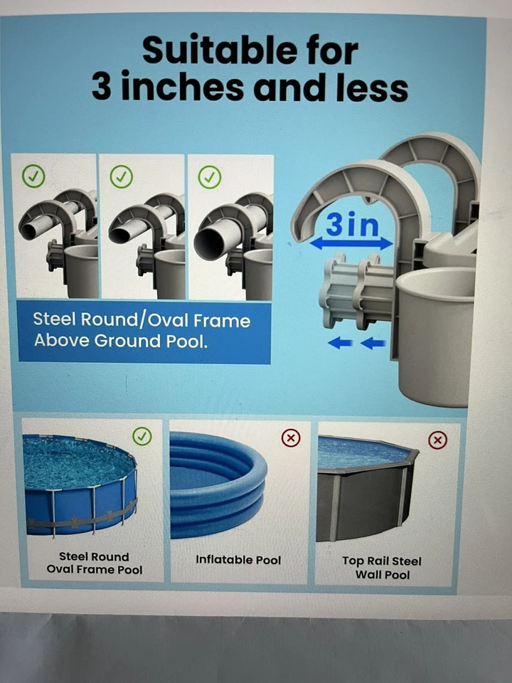 Poolside Storage Basket Above Ground 2Pk w Cup Holder Fits 3” or Less Top Rail… - Image 3 of 4