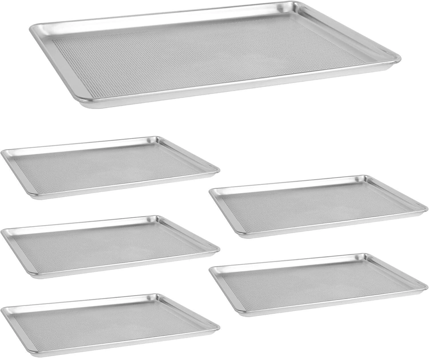 6 - Commercial Grade Aluminum Perforated Baking Sheet Pans NIB
Opens in a new window or tab