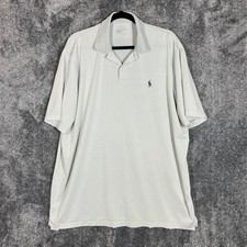 Polo Ralph Lauren Performance Polo Shirt Mens XL Gray Striped Pony Golf Comfort