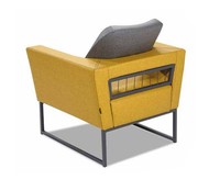 Gelber Polster Sessel LuxuriöSer Einsitzer Designer Wohnzimmer 1-Sitzer