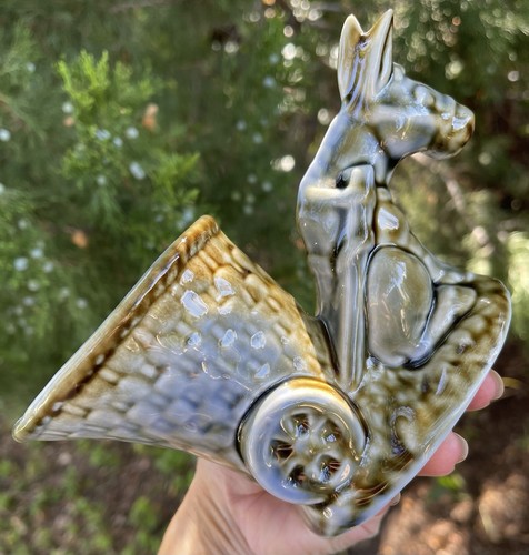 Vintage Shamrock Pottery Ireland Donkey Cart Vase Pflanzgefäß Irland signiert - Bild 15 von 19