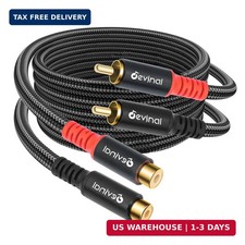 RCA Female to Male Extension Cable - Premium Audio Extender Cord for High Sound