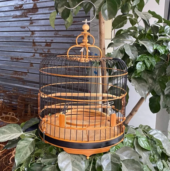 52 branch 24 cm Oriental Round Shape Bamboo Ebony Wood Birdcage Cage
Opens in a new window or tab