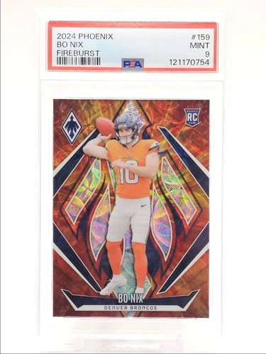 BO NIX 2024 PHOENIX ROOKIE FIREBURST BRONCOS #159 MINT RC /350 PSA 9 Q0004