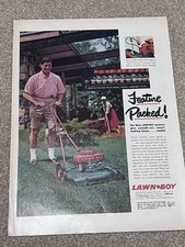 Rare Original 1957 Lawn-Boy Lawn Mower Advert – Feature-Packed Design
