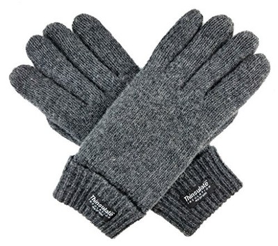  Ladie's Wool Knit Gloves with Thinsulate Lining Medium Gray