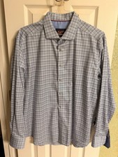 Egara Men s Long Sleeve Button Down Blue/black/grey Dress Shirt Size XL
