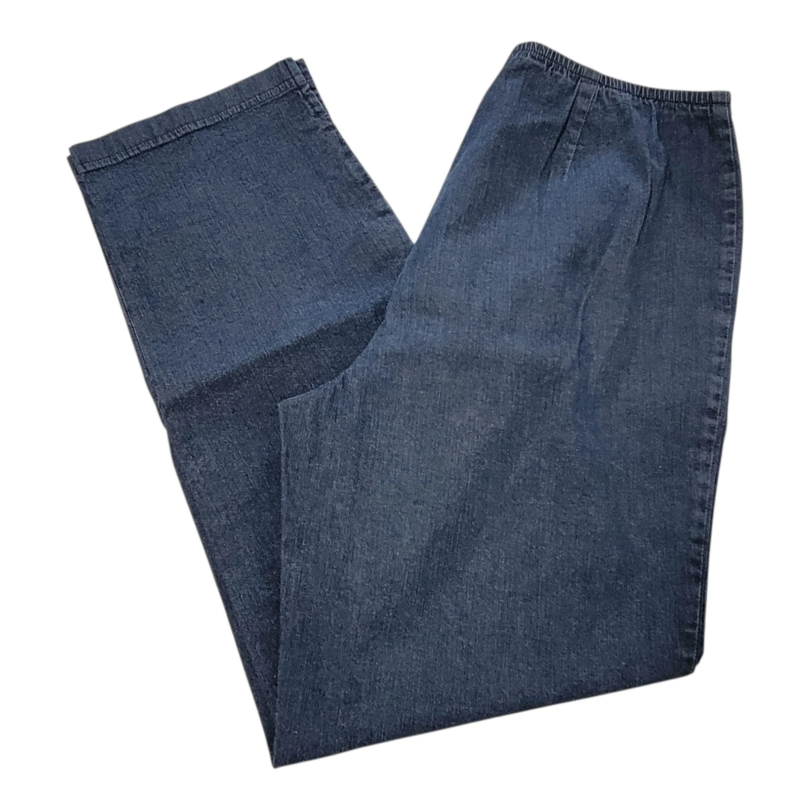 Eileen Fisher Cotton Blend Straight Leg Pant Women's M Stretch Elastic Waist