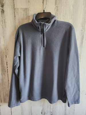 Helly Hanson Pullover Men Medium Gray 1/4 Zip Fleece Outdoors Mock Neck *